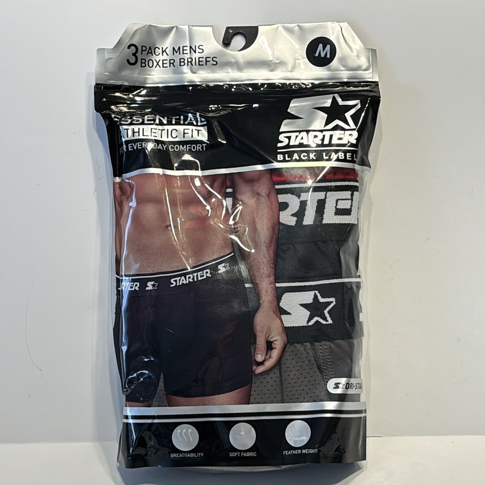 Starter Black Label Men’s Essential Cotton Stretch 6” Boxer Briefs 3 Pack